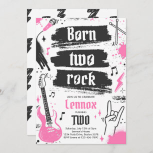 Invitation Rock and Roll Party Né Two Rock 2e anniversaire