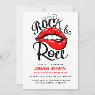 Invitation  Rock and Roll Party, Rock & Roll Anniversaire,