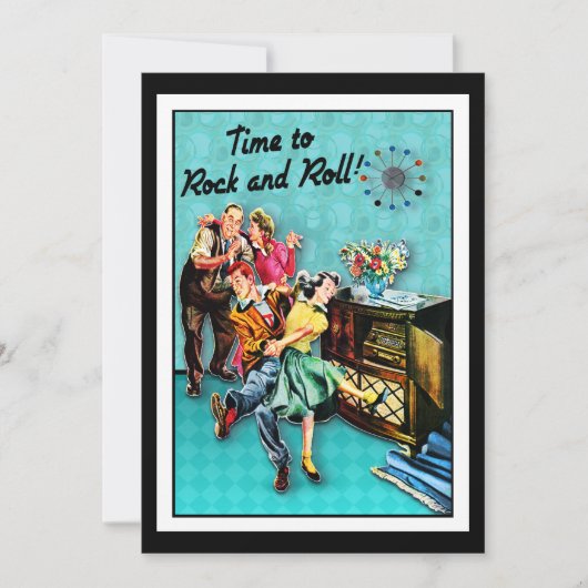 Invitation Rock and Roll Retro Jukebox Party Personnalisé (Devant)