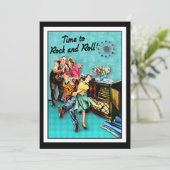 Invitation Rock and Roll Retro Jukebox Party Personnalisé (Debout devant)