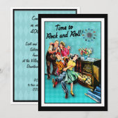 Invitation Rock and Roll Retro Jukebox Party Personnalisé (Devant / Derrière)