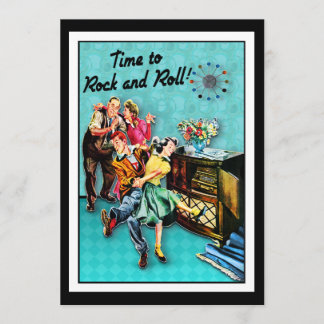 Invitation Rock and Roll Retro Jukebox Party Personnalisé