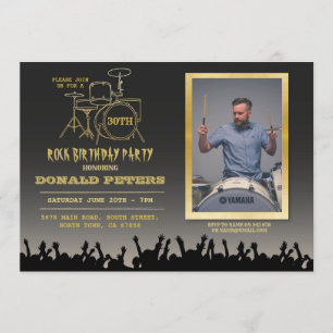 Invitation Rock Birthday Party Festival Foule Musique Photo