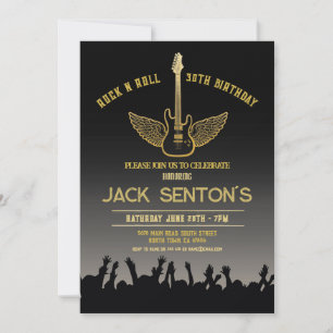 Invitation Rock Birthday Party Festival Guitar Music Invitati