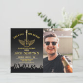Invitation Rock Birthday Party Festival Guitar Photo Invitati (Debout devant)