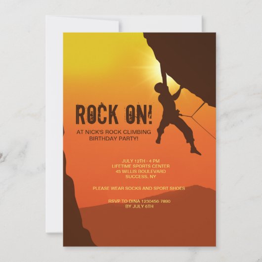 Invitation Rock Climber (Devant)