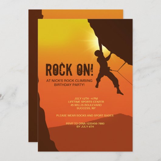 Invitation Rock Climber (Devant / Derrière)