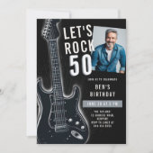 Invitation Rock Electric Guitar Men 50th Birthday Photo (Devant)