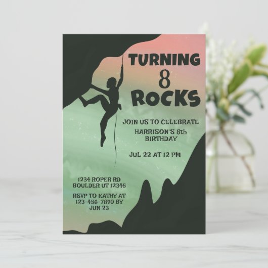 Invitation Rock Escalade Gym Aventure Anniversaire (Debout devant)