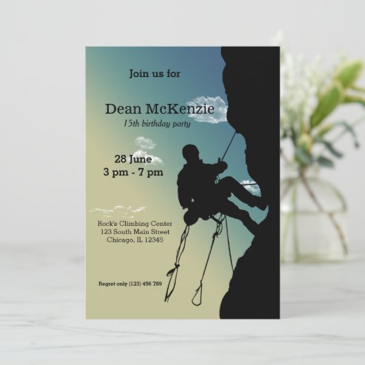 Invitation Rock Escalade Party (Debout devant)
