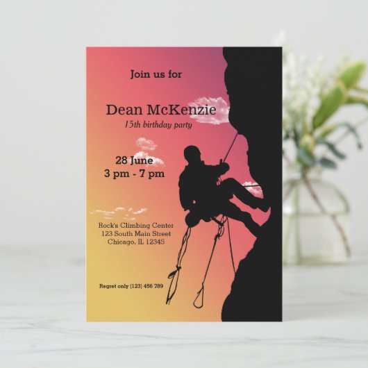 Invitation Rock Escalade Party (Debout devant)