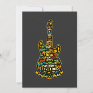 Invitation Rock Guitar Typography Art