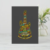 Invitation Rock Guitar Typography Art (Debout devant)