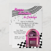 Invitation Rock Jukebox Anniversaire (Devant / Derrière)