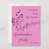 Invitation Rock Music Black & Pink Photo Graduation Party (Devant)