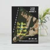 Invitation Rock Music Custom Photo 50th Birthday Party (Debout devant)