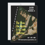 Invitation Rock Music Custom Photo 50th Birthday Party<br><div class="desc">Vous projetez un concert pour fêter son anniversaire? Invitation ses fans avec ce modèle style flyer de musique. Ajoutez facilement votre propre photo,  votre message et les détails de votre fête ! Customisez plus loin et modifiez la couleur du texte et de l'arrière - plan. Photo Paul Coffman</div>