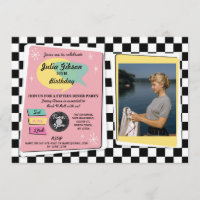 Rock N Roll 1950s Anniversaire Pink Retro Invitati