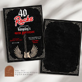 Invitation Rock n Roll 40th Rockstar fête d'anniversaire pour