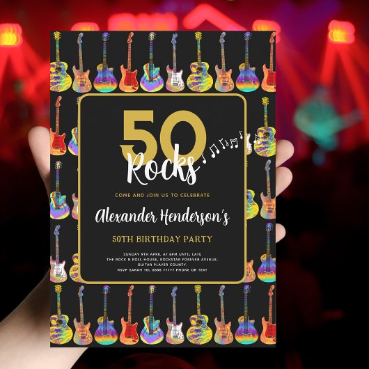 Invitation Rock n Roll 50e fête d'anniversaire