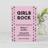 Invitation Rock N Roll Guitare Baby Girl Douche (Debout devant)