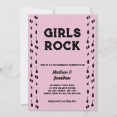Invitation Rock N Roll Guitare Bébé Fille Shower (Devant)