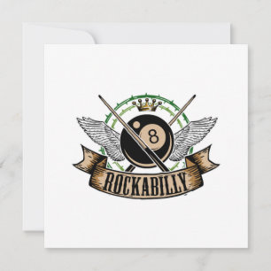 Invitation Rock n Roll Pool Billard 8 Ball Rockabilly