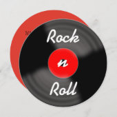 Invitation Rock n Roll Rétro Anniversaire Enregistrement Invi (Devant / Derrière)