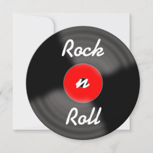 Invitation Rock n Roll Rétro Anniversaire Enregistrement Invi