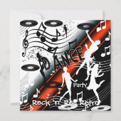 Invitation Rock 'n' Roll Retro Dance Party (Devant)