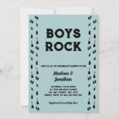 Invitation Rock N Rouleau Guitare Baby Boy Douche (Devant)