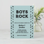 Invitation Rock N Rouleau Guitare Baby Boy Douche (Debout devant)