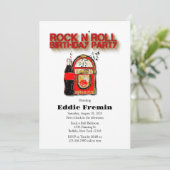 Invitation Rock n'Roll Jukebox fête d'anniversaire (Debout devant)