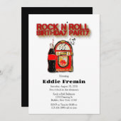 Invitation Rock n'Roll Jukebox fête d'anniversaire (Devant / Derrière)