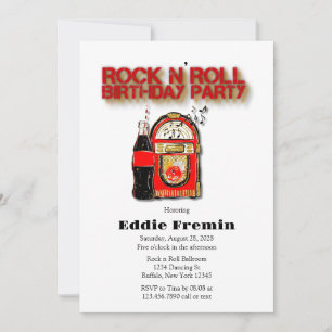 Invitation Rock n'Roll Jukebox fête d'anniversaire