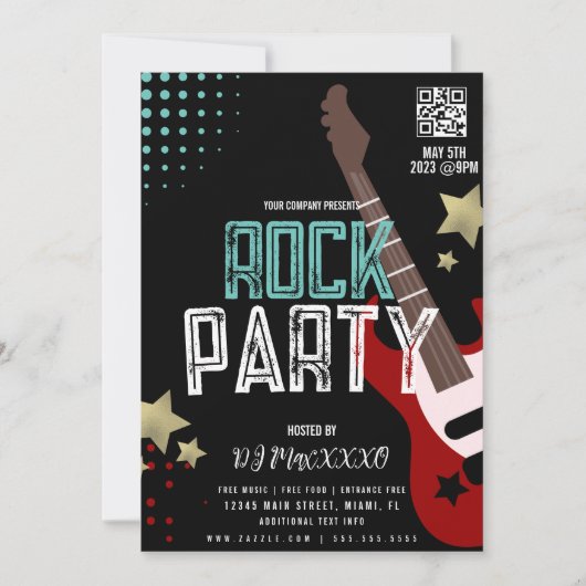 Invitation Rock Party Festival DJ Party Bar Club Flyer (Devant)