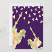 Invitation Rock & Roll Anniversaire Fête Invitation, Neon Des (Dos)