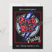 Invitation Rock & Roll Lightning Party (Devant)