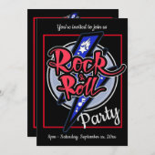 Invitation Rock & Roll Lightning Party (Devant / Derrière)