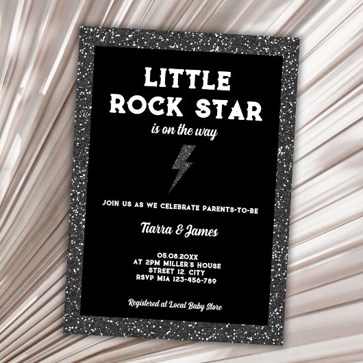 Invitation Rock Star Baby shower Black Rock Et Roll