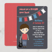 Invitation Rock Star Birthday Boy (Devant / Derrière)