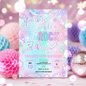 Invitation Rock Star Dance Musique Tie Dye Neon Glow Annivers