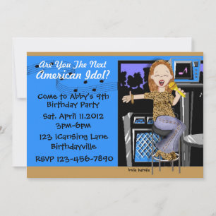 Invitation Rock Star Party for Girls