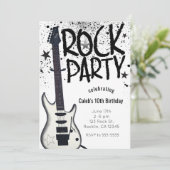 Invitation Rock Star Party Guitare Anniversaire Photo Invitat (Debout devant)
