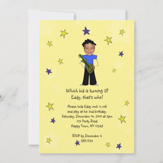 Invitation Rock Star Photo Impression (Devant)