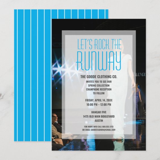 Invitation Rock the Runway Fashion Show| Collection saisonniè (Devant / Derrière)