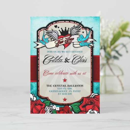 Invitation rockabilisme rouge (Debout devant)