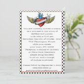 Invitation Rockabilly Heart Tattoo Style Goth Mariage (Debout devant)