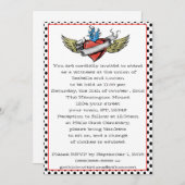 Invitation Rockabilly Heart Tattoo Style Goth Mariage (Devant / Derrière)