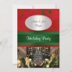 Invitation Rockefeller Center Christmas Tree, Red Grn Stars P